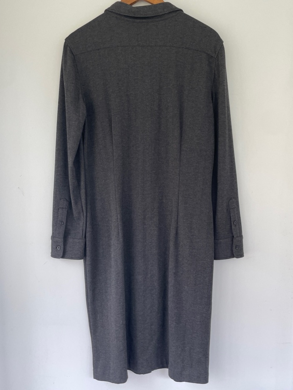Lauren Ralph Lauren Charcoal Gray Long-Sleeve Button Shirt Dress - Picture 8 of 8